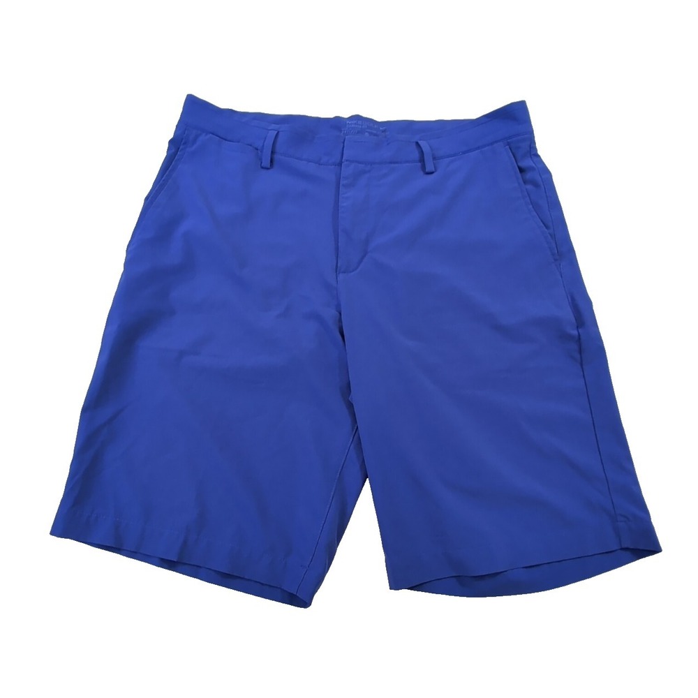 Nike Golf Shorts Mens 32 Blue DriFit Standard Fit Stretch Quick Dry Active‎